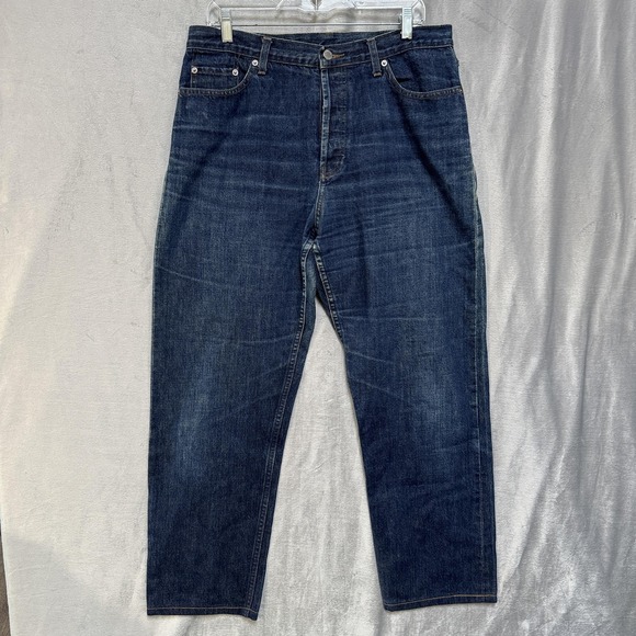 Banana Republic Other - Banana Republic‎ Jeans Mens Large Blue Dark Wash Button Fly Denim Pants 34x28